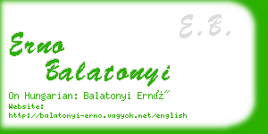 erno balatonyi business card